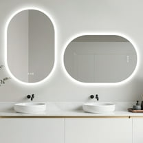 LUVODI Oval LED Bathroom Mirror with Backlight 3 Colors Illuminated Wall Mounted Vanity Mirror