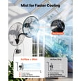 thumbnail image 3 of VEVOR Wall Mount Fan, 20 in Wall Mounted Hanging Fan with Oscillating & Mist, Remote, IP44-rated, 3-Speed, 18h Timer, Temperature Control, Powerful for Industry, 3 of 9