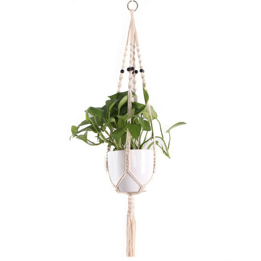 Macrame Plant Flower Pot Holder Hanger Hanging Planter Basket Hemp Rope Braided 