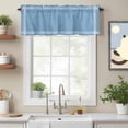 thumbnail image 2 of Pure Light Blue Kitchen Curtain Valances for Windows Farmhouse Short Curtains, Simple Solid Color Rod Pocket Valance Curtain for Bedroom Cafe Living Room 42"x12", 2 of 8