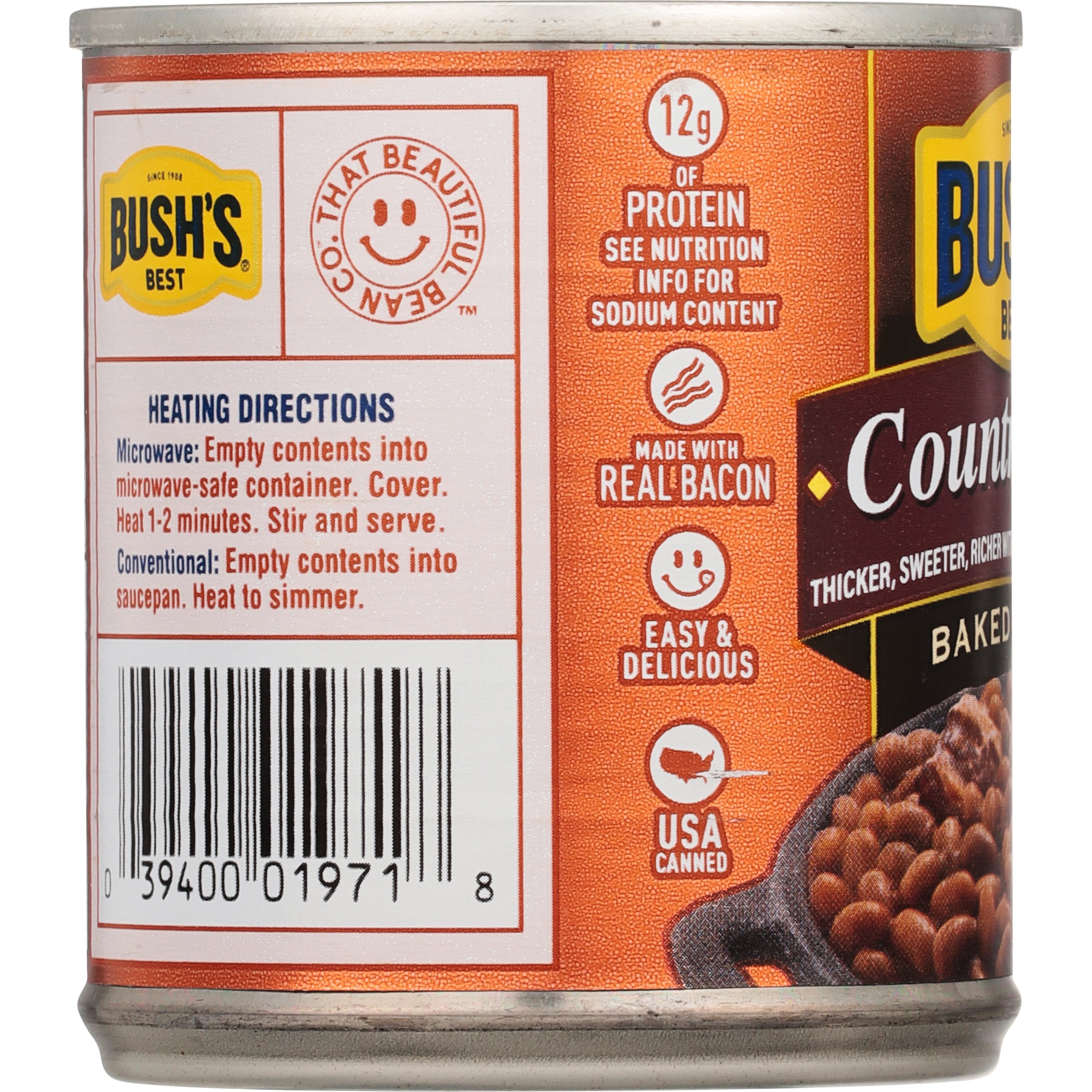 (6 pack) Bush's Country Style Baked Beans, Canned Beans, 8.3 oz