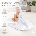 thumbnail image 5 of Comfy Cubs 2 Pack Baby Hooded 9 Layer Muslin Cotton Towel for Kids, Large 32” x 32”, Ultra Soft, Warm, and Absorbent. Baby Essentials Bath Towels, Cute Unisex Cover for Girls and Boys (2 Pack, White), 5 of 6