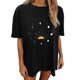 thumbnail image 2 of Puntoco Blusa de manga corta con estampado de calavera, sol y luna para mujer, estilo vintage, con mangas caídas Puntoco Puntoco-3318, 2 of 7