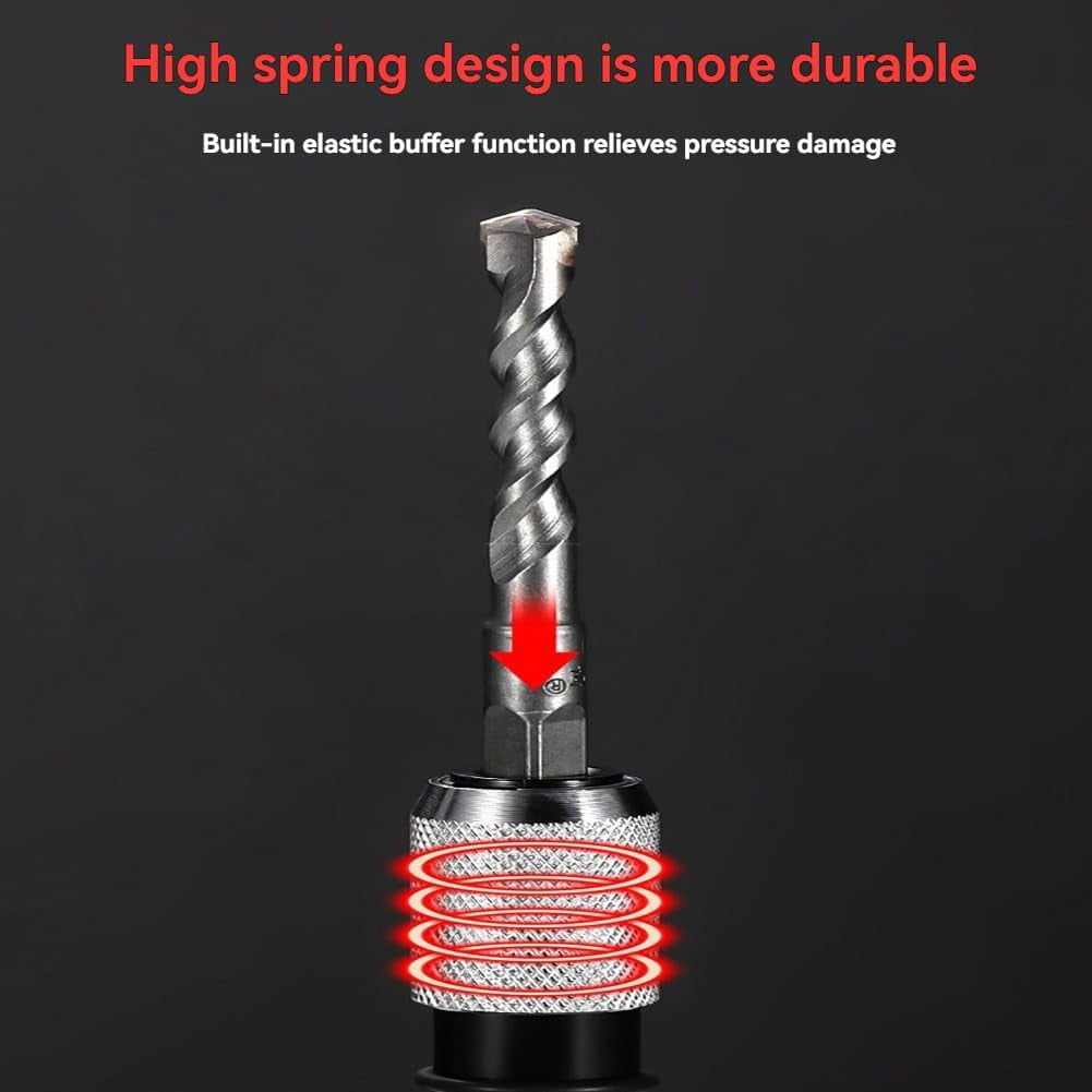 Rotary Hammer Adapter With Impact Drill Bits Set, Electric Hammer to Drill Converter, Versatile Hammer Adapter Set, Electric Wrench Adapter with 4 Hammer Bits for Tough Drilling Jobs (2pcs)