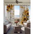 thumbnail image 3 of Farmhouse Sunflower Black Out Curtains 72 Inch Long, Light Blocking Drapes with Black Liner, Vintage Daisy Butterflies Rustic Burlap Thermal Blackout Curtains for Bedroom Living Room 52"x72" 2 Panels, 3 of 8