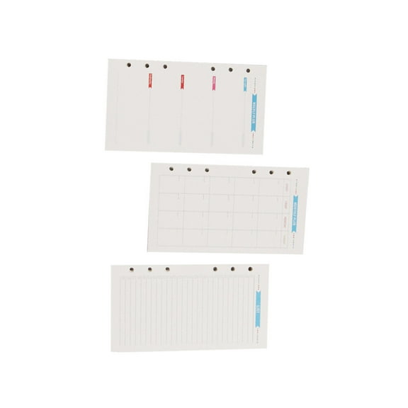 HEMOTON  3 Sets Loose Leaf Paper for Notebook Filler A5 Weekly Spiral