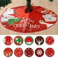 thumbnail image 2 of Christmas Tree Skirt Exquisite Print Anti-fade Comfortable Soft Large Area Scene Layout Bowknot Lace Up Party Decoration Xmas Tree Floor Mat Party Supplies, 2 of 8