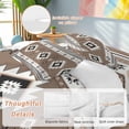 thumbnail image 3 of Brown Boho Duvet Cover Set, Farmhouse Aztec Southwest Ethnic Geometric Soft Duvet Cover Full Size Bedding Set 4 Pieces, 1 Quiltcover and 2 Pillowcases with Zipper, 1 Bed Sheet for All Seasons, 3 of 9