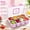 Pink, variant on Stainless Steel Divided Serving Tray with Lid and Handle, Large 8-Compartment Snack Box for Fruit, Veggies, Candy, Travel, Party, Picnic