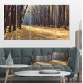 thumbnail image 1 of Chemin dans la Forêt d'Automne Panorama - Impression sur Toile, 1 of 3