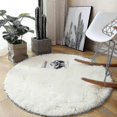 thumbnail image 1 of Plush Round Rug Fluffy White Carpets For Living Room Soft Home Decor Bedroom, 1 of 5