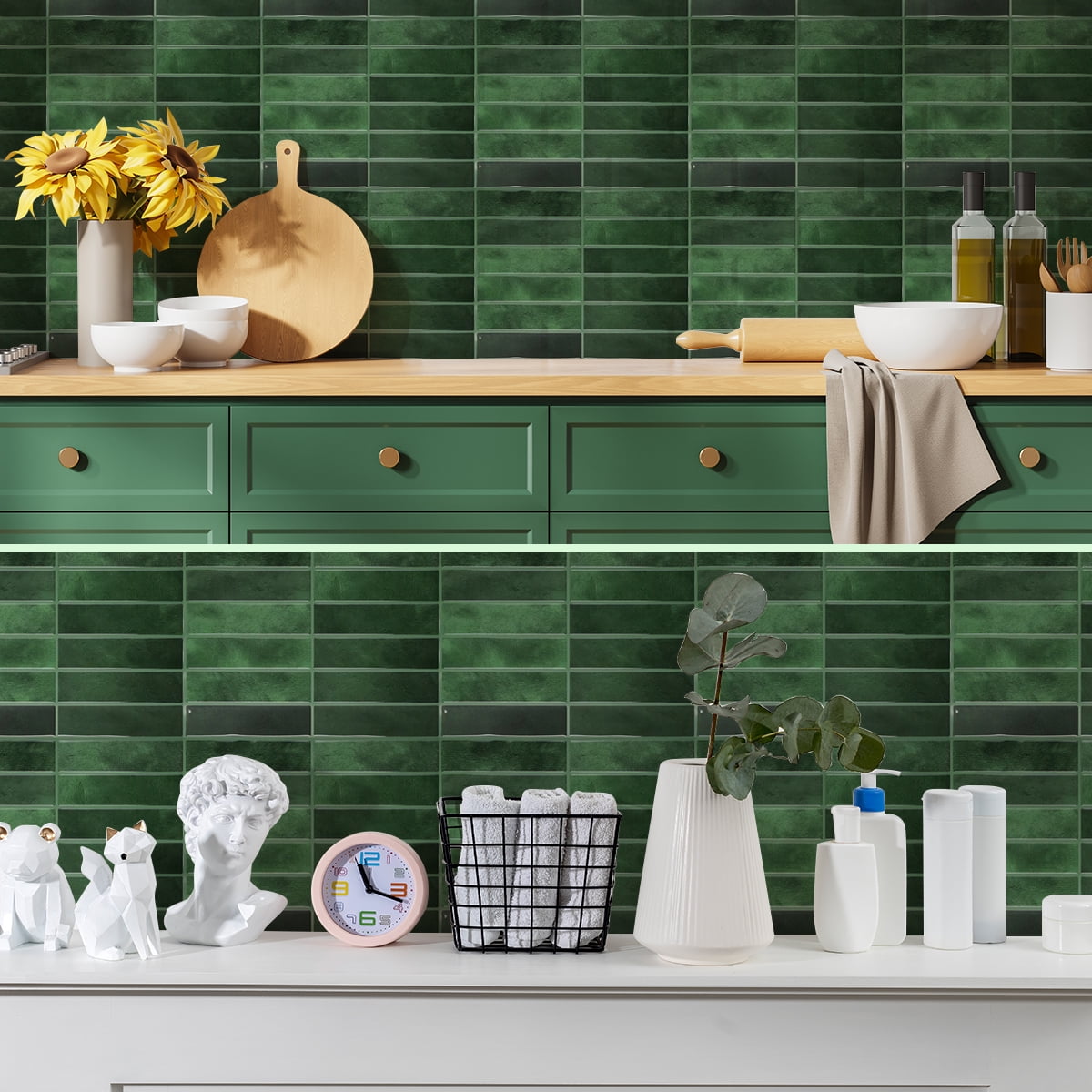 Peel and Stick Backsplash 3D Wall Tiles,Self-Adhesive,Oil Proof,Waterproof, Removable Wall Panels for Kitchen & Bathroom,Modern Design, Easy Install (10.7ft，12x9 inch,14 Pack)