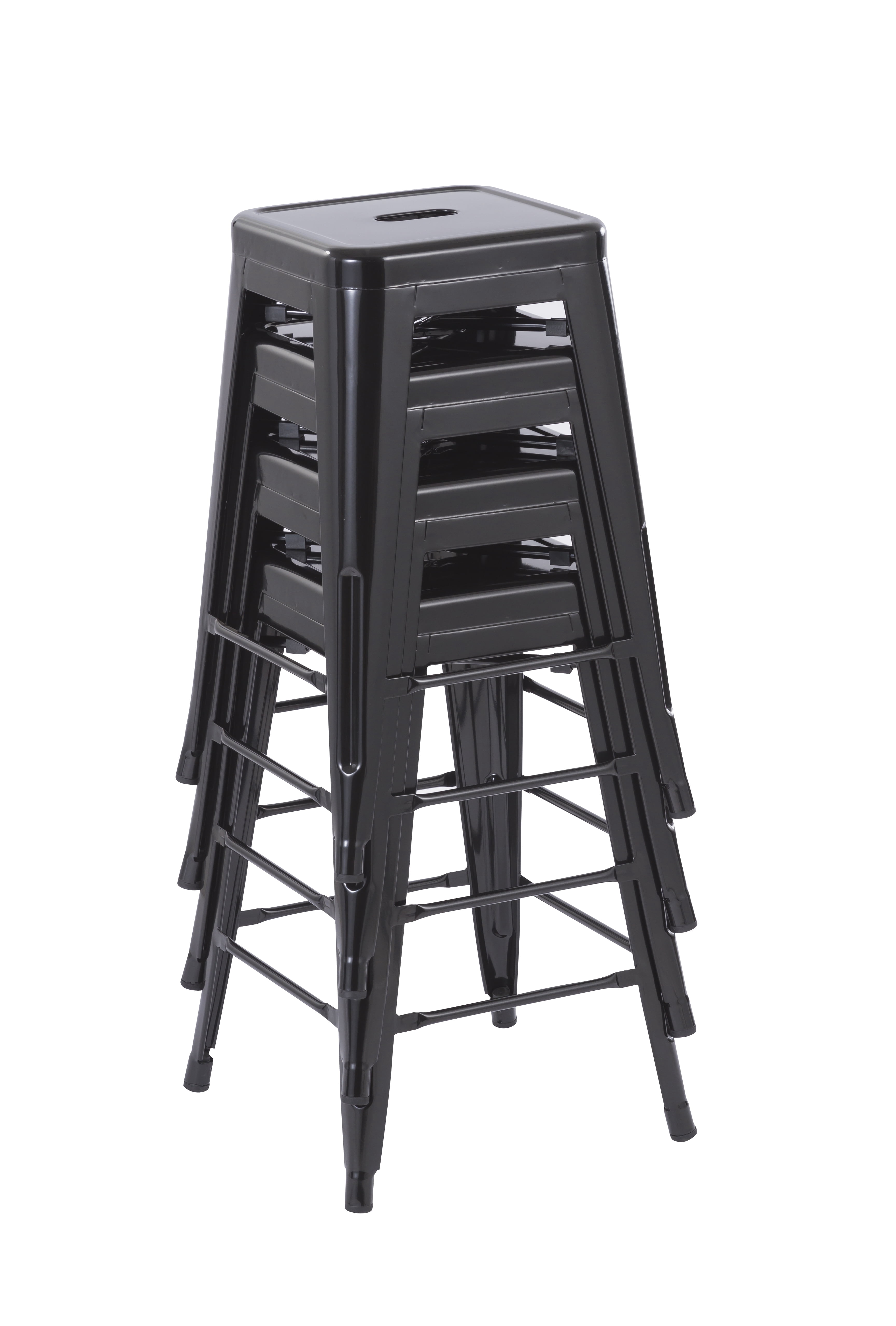 Howard 24inch Metal Assembled Counter Stool, Set of 4, Black Color for Indoor