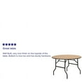 thumbnail image 4 of Flash Furniture Furman 4-Foot Round Wood Folding Banquet Table with Clear Coated Finished Top, 4 of 11