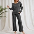 thumbnail image 2 of LEKODE Thermal Sweater for Women Jogger Sets for Women 2 Piece Loungewear Sets Woman Casual Sets for Women Comfy Set Women's Tops Womens Long Sleeve Tops Dark Gray 3XL, 2 of 4