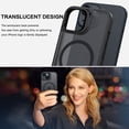 thumbnail image 6 of DUEDUE for iPhone 15 Case with Stand Compatible with Mag-Safe,Strong Magnetic Translucent Matte Slim Shockproof Cover Case for iPhone 15 6.1",Black, 6 of 6