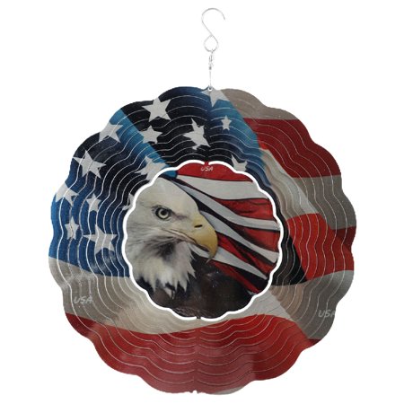 Wind Chimes Independence Day Americana Memorial Star Stripe Eagle Print Pendants Indoor Outdoor Decoration Ornament