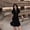 Black, variant on Gspmoly Summer Dresses, Women'S V-Neck Knee Length Short Sleeve Design Super Graceful Summer Dress Party Dresses for Women Clearance