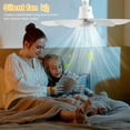 thumbnail image 4 of CARRFA 20.5" Ceiling Fans with Lights and Remote Control, Modern Ceiling Fan Light with 6 Round Reversible Blades, 3 Colors Dimmable+Ring Lights, for Kitchen Bedroom Dining Room, White, 4 of 10
