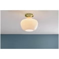 thumbnail image 4 of Home Decorators Collection Pompton 12 in. 1-Light Gold Semi-Flush Mount Ceiling Light Fixture with White Ribbed Glass, 4 of 10