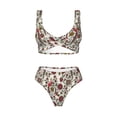 thumbnail image 4 of Daiia Dark Enchanted Flowers And Birds Women's Bikini Set Two Piece Swimsuit High Waisted Bikini Adjustable Straps Bikini Perfect for Beach, Pool, and Summer Vacation-Small, 4 of 9