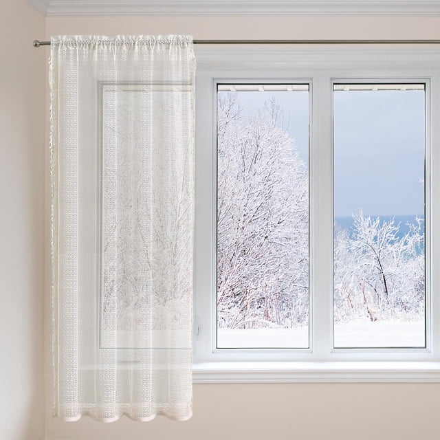 Cortina de tul para ventana, cortina de hilo para puerta, cortinas cómodas, cortina de pantalla para cocina, comedor, oficina, decoración del hogar, Macarena Visillos de ventana