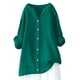 thumbnail image 1 of Vestidos Casuales Para Mujer, Blusas De Mujer De Moda Blusa de verano para mujer con cuello en V, manga larga, botones sueltos y lino, 1 of 7
