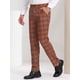 thumbnail image 2 of Pantalones de vestir a cuadros Lars Amadeus formales Cafe Blanco S, 2 of 6