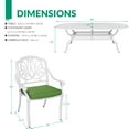 thumbnail image 6 of VIVIJASON 9-Piece Outdoor Furniture Dining Set, All-Weather Cast Aluminum Patio Conversation Set Include 8 Cushioned Chairs and an Oval Table with Umbrella Hole for Lawn Backyard (White/Green Cushion, 6 of 7