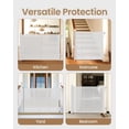 thumbnail image 5 of Upgraded Retractable Baby Gate - 71" Wide 34" Tall Mesh Child Safety Gate with High-Density Reinforced Rods, Easy One-Hand Operation Retractable Dog Gate, Fits Baseboards, White, 5 of 16