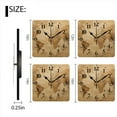 thumbnail image 3 of Square Wall Clock,Vintage Paper BackgSquare With World Map,Silent Non-Ticking Wall Clock Decor for Home Office Kitchen Living Room Bedroom(12inch), 3 of 4