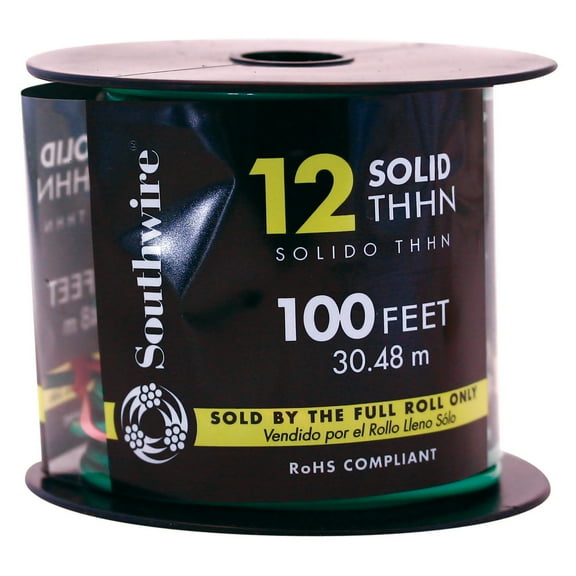 Southwire 11591584 100' 12 Gauge Green THHN® Solid Wire
