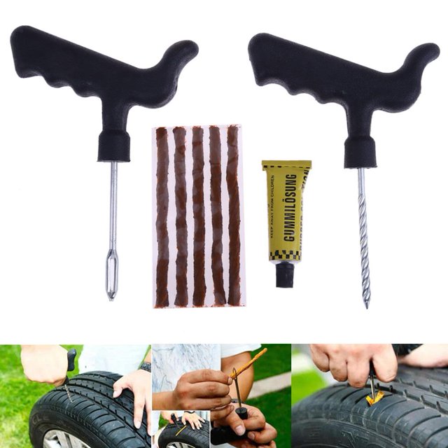 Kit de herramientas de reparación de neumáticos de coche de 8 piezas para pinchazos rápidos de neumáticos de emergencia sin cámara Tmvgtek Autopartes