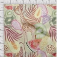 thumbnail image 4 of oneOone Cotton Cambric Pale Yellow Fabric Tropical Fruits Animals With Leaves Sewing Craft Projects Fabric Prints By Yard 56 Inch Wide, 4 of 4