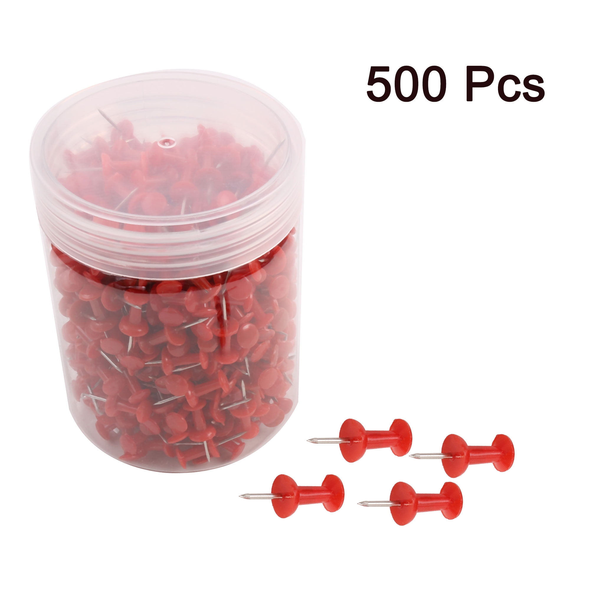 Uxcell 500 Pcs 3/8" Push Pins  Thumb Tacks Office Cork Boards Map Note Picture Hanging Red