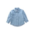 thumbnail image 4 of Franhais Baby Girl's Denim Outerwear Coat Long Sleeve Letter Print Button Down Shirts Tops Clothes, 4 of 6