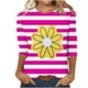 thumbnail image 1 of Camisetas Casuales de las Mujeres de Moda Impresa 3/4 Mangas Blusa Cuello Redondo para el Hogar Y Diario, 1 of 5