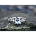 thumbnail image 4 of HeartsAndYou 1.5ct Natural Aquamarine Bridal Set Open Style Band 100% 14k SOLID White Gold, 4 of 9