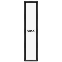 9x44 Frame Black Charcoal Grey Wood Textured Picture Frame | 0.75 Inch Moulding Width | Gunmetal