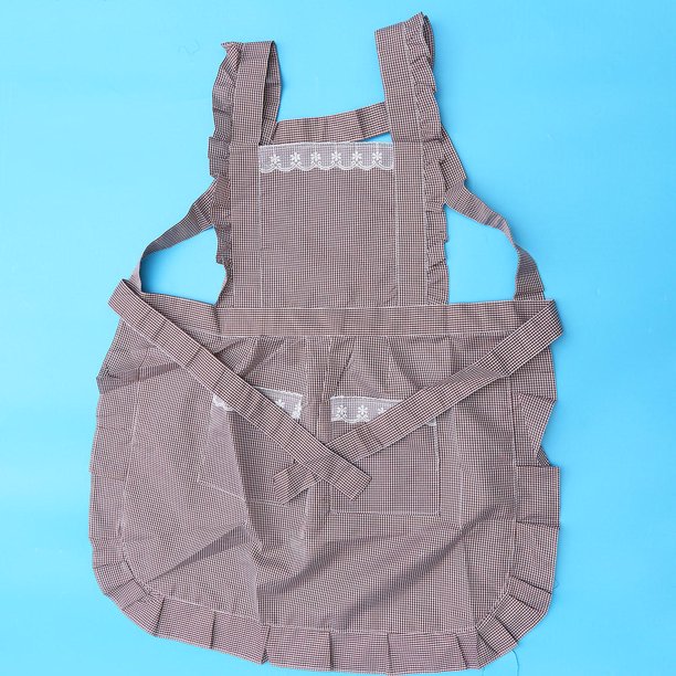 unbranded Delantal Impermeable Color Café De Poliéster Para Cocina Y Trabajo Con Floral Y Bolsillos