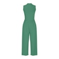 thumbnail image 3 of Fashion Plus Size Jumpsuits for Women Casual Summer Casual Jumpsuit Sleeveless Wide Leg Jumpsuit With Pockets, 3 of 5