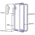 thumbnail image 2 of Compatible With Samsung Galaxy S25 Phone Case,Heavy Duty Durable 4-Layer,Transparent Backplane,Military Grade Drop Protection Shockproof Anti-fall Rugged Bicolor Vivid Phone Case,Lightpurple, 2 of 8
