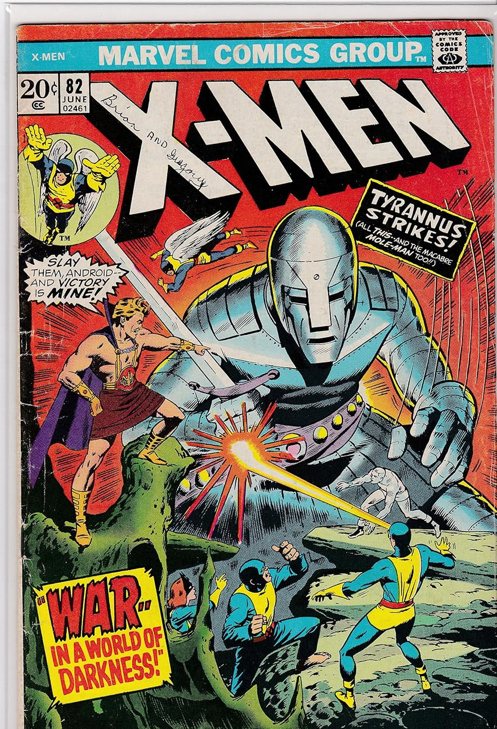X-Men #82 Signed by Roy Thomas