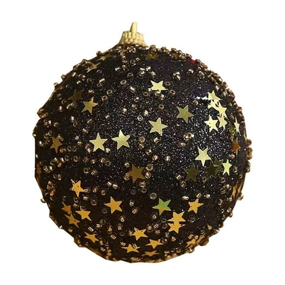 Wadada Christmas Ornaments Set, Black Plastic Shatterproof Christmas Ball Hanging Ornaments for Xmas Tree Decorations, for Indoor Home Party Holiday Decor - Black