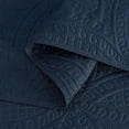 thumbnail image 6 of Chezmoi Collection Austin Queen Oversized Bedspread Set, 3-Piece Lightweight Microfiber Quilted Coverlet for All Seasons, Navy, 6 of 9