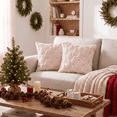 thumbnail image 3 of Sm:)e Pink Star Pine Tree Christmas Pillow Covers 18x18 Inch Set of 2, Faux Fur Soft Cushion Cover for Sofa Winter Home Decor, 3 of 8