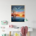 thumbnail image 4 of Cuadros Decorativos Kit de pintura al óleo por números de puesta de sol de mar imagen de dibujo DIY para adultos decoración del hogar JShteea Nuevos Originales, 4 of 8