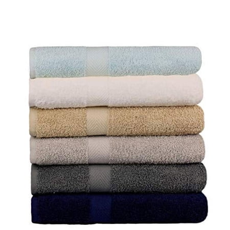 BEST TOWEL 6-Pack Bath Towels - Extra-Absorbent - 100% Cotton - 27" x 54" (Multi, 6 Pack Bath Towel)
