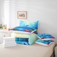 thumbnail image 4 of Erosebridal Dolphin Comforter Set Full Size 7 Pieces Fish Ocean Marine Sea Creatures Theme Bedding Set Underwater World Bed in a Bag with Comforter,Sheets, 4 of 5