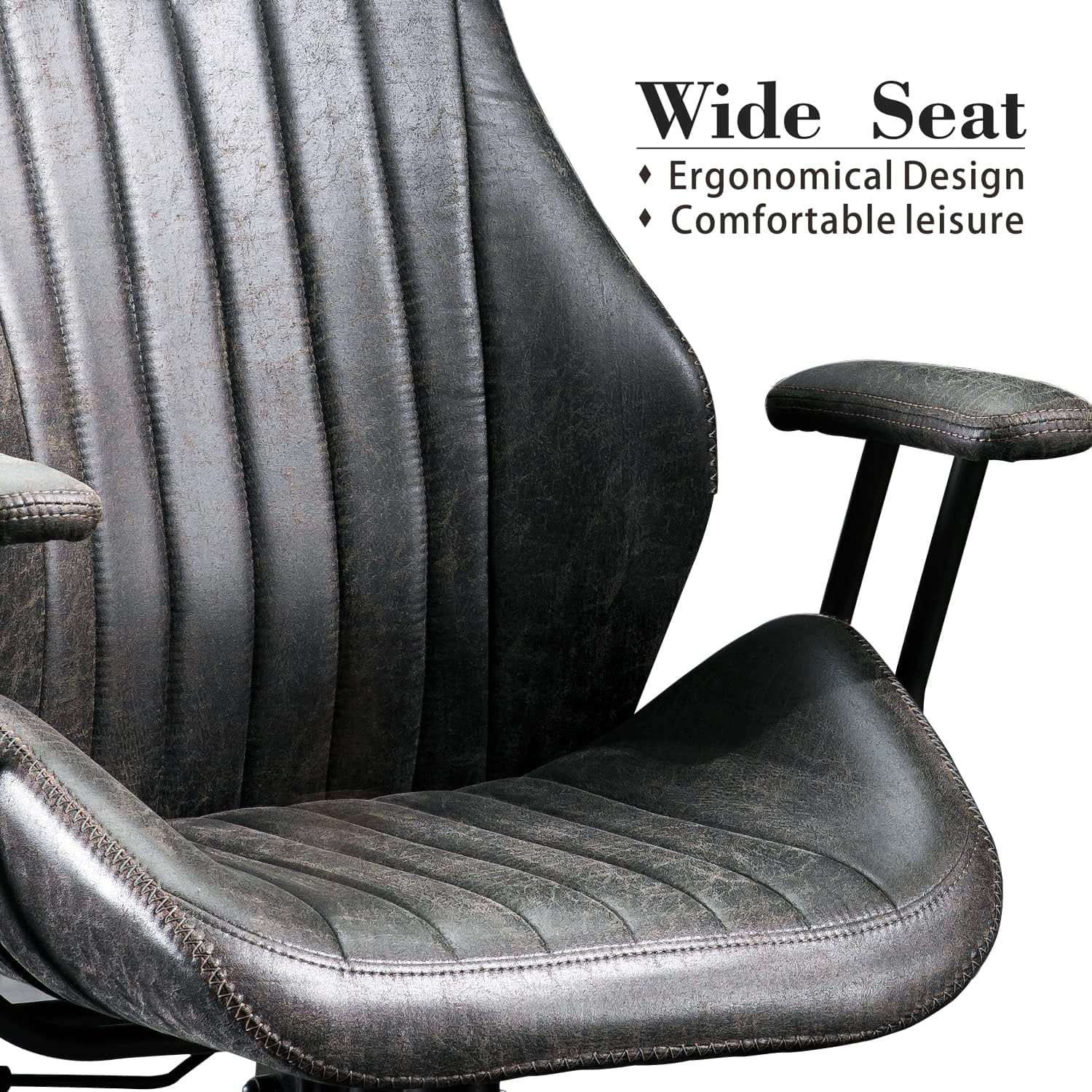 XIZZI Ergonomic Computer High Back Chair, Adjustable Office Desk Chairs Home Suede Fabric Chair-Dark Gray